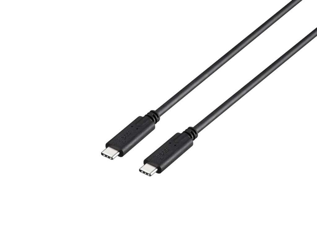 黒いUSB Type-C端子を両端に備えたバッファロー BSUCC312P3A10BK 1mケーブル